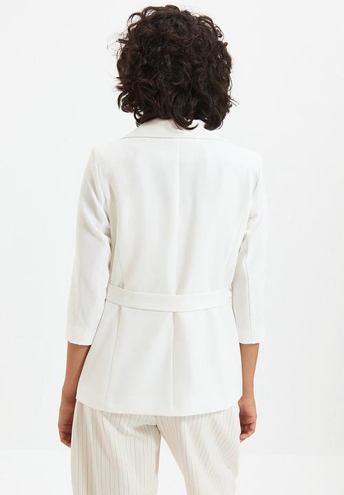 Trendyol - Tie blazer jacket - white