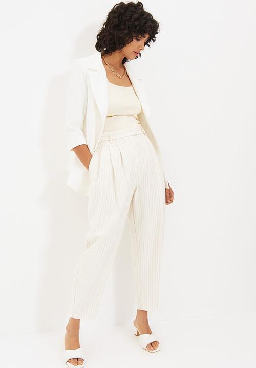 Trendyol - Tie blazer jacket - white
