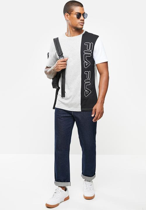 FILA - Nixon short sleeve tee - grey mel/black/white