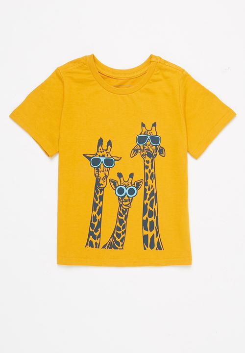 Pop Candy - Boys 2 pack graphic short sleeve t-shirt - green & mustard