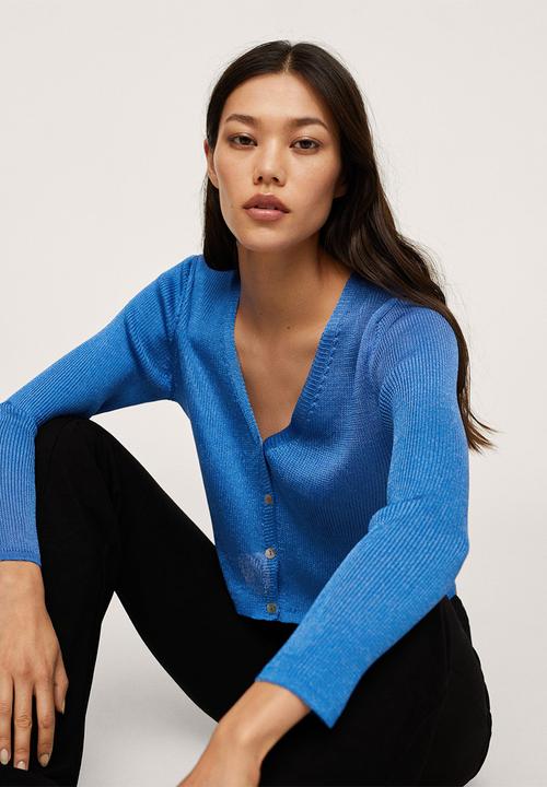 MANGO - Cardigan mecano - medium blue