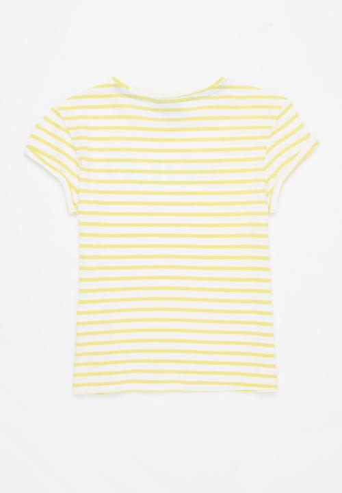 POLO - Girls Kim striped printed tee - yellow