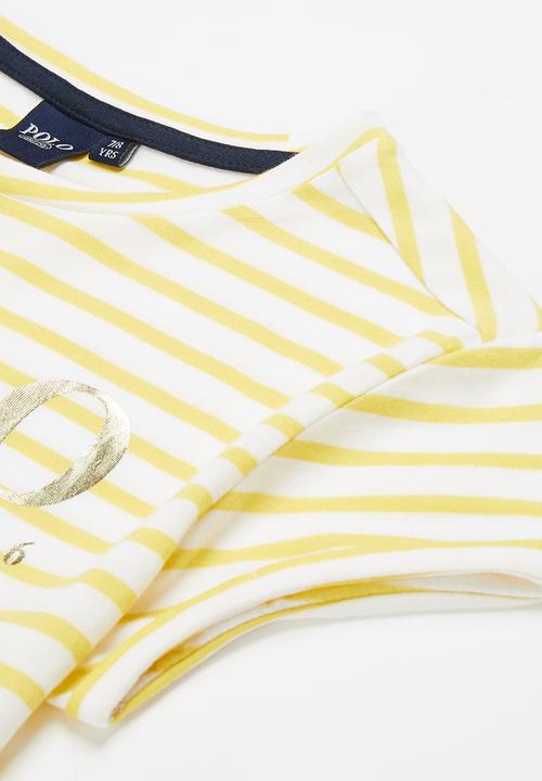 POLO - Girls Kim striped printed tee - yellow