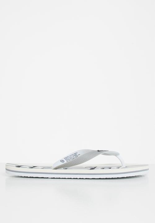 Aca Joe - Mens slops - light grey & white 