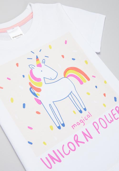Pop Candy - Girls unicorn powers tee - white