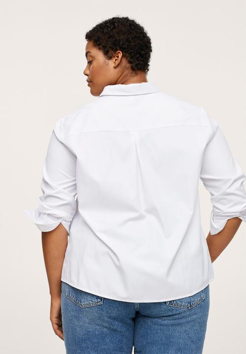 MANGO - Plus shirt oxford1 - white