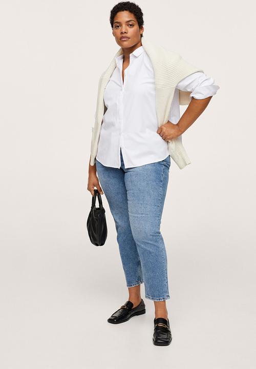 MANGO - Plus shirt oxford1 - white