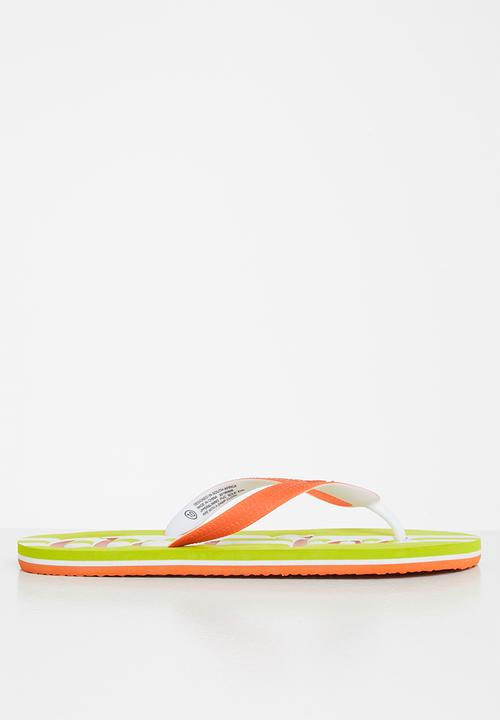 Aca Joe - Mens slops - green & orange