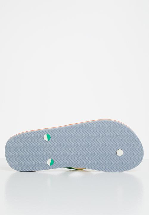 Aca Joe - Mens slops - green & orange