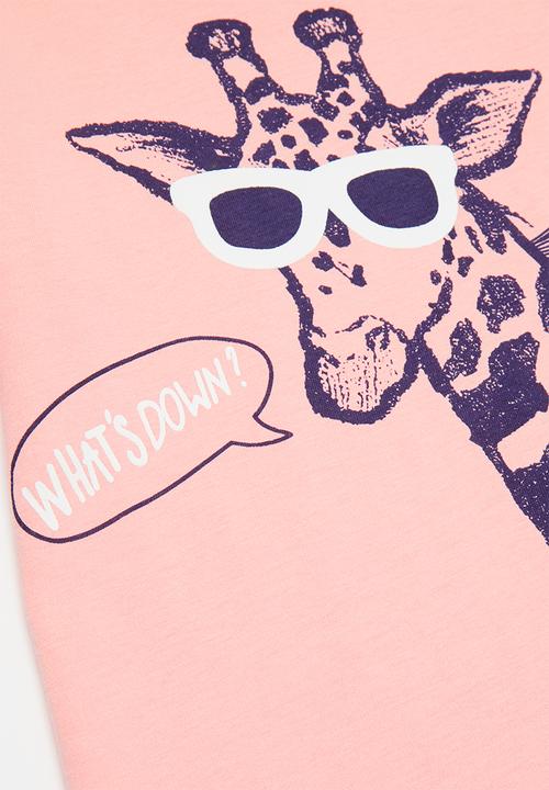 Pop Candy - Girls giraffe tee - pink