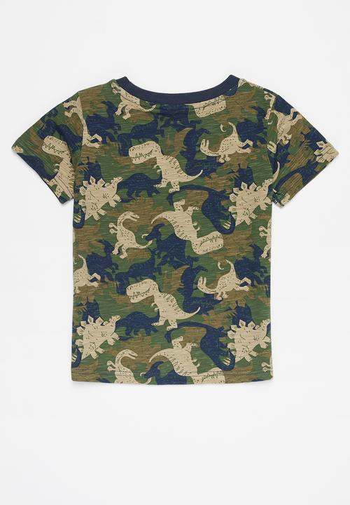 Pop Candy - Dino tee - navy & olive