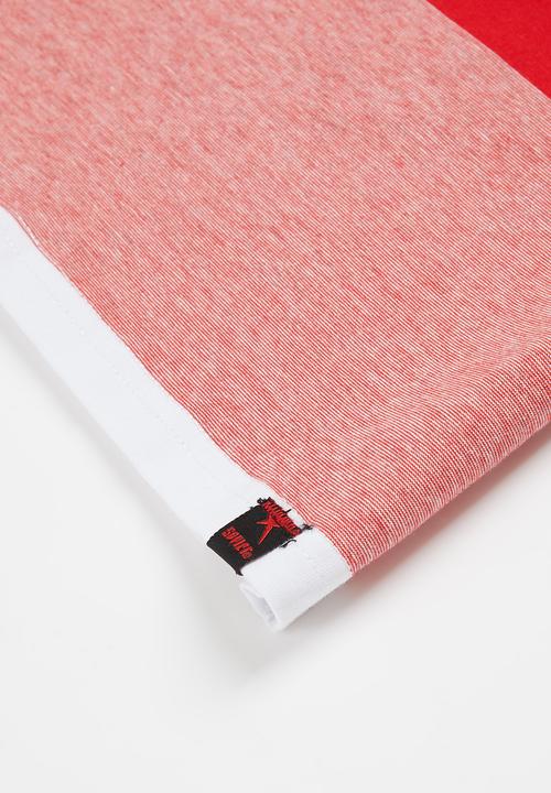 SOVIET - B keanu crew neck yarn dye stripe tee - red