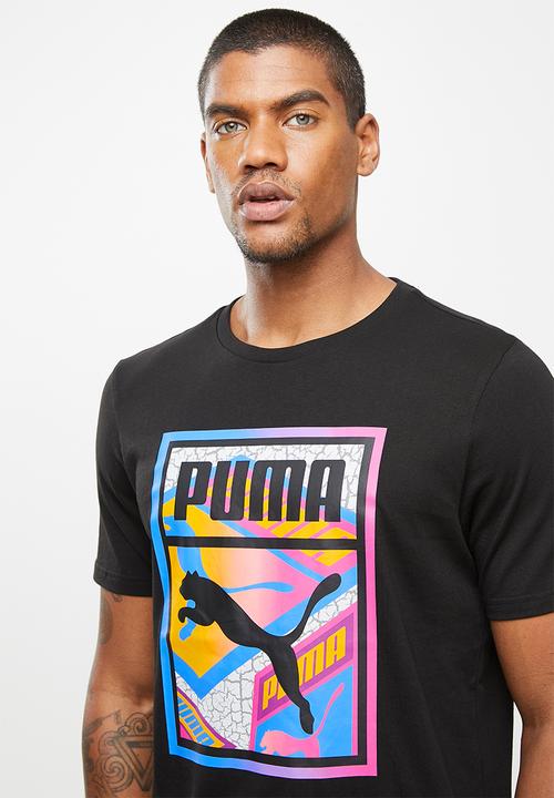 PUMA - Graphic tee box logo logo play - puma black-4