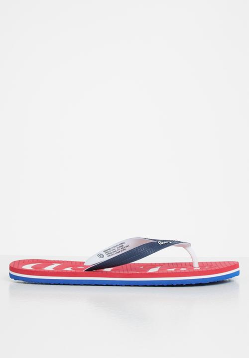 Aca Joe - Mens slip-slops - navy & red