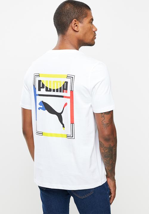 PUMA - Graphic tee box logo logo play - puma white-1