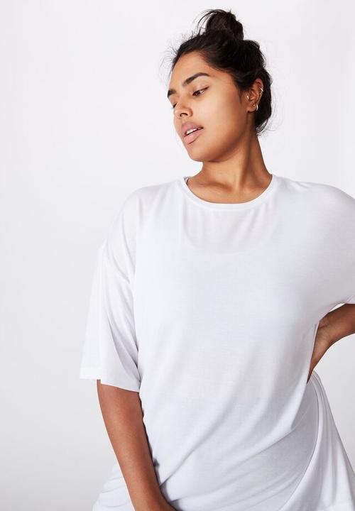 Cotton On - Curve active boyfriend tee - white
