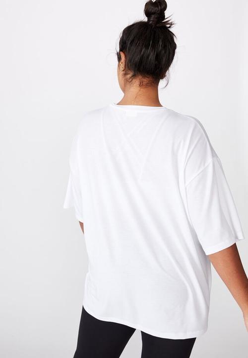 Cotton On - Curve active boyfriend tee - white