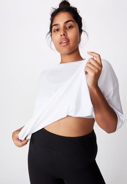 Cotton On - Curve active boyfriend tee - white