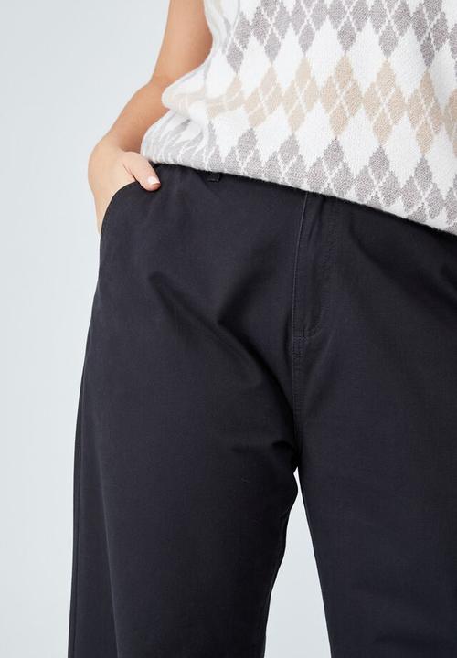 Cotton On - Curve parker long straight pant - black