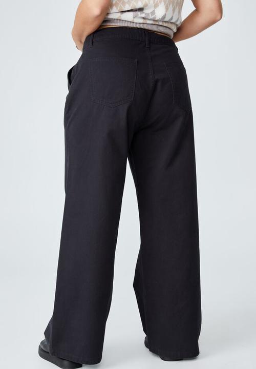 Cotton On - Curve parker long straight pant - black