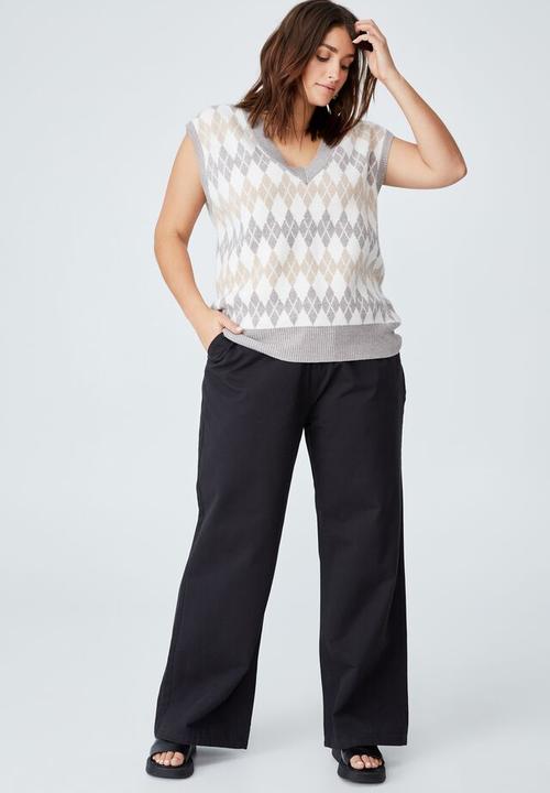 Cotton On - Curve parker long straight pant - black