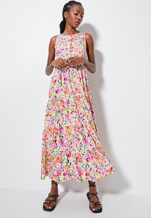 Superbalist - Placket detail tiered dress - multi