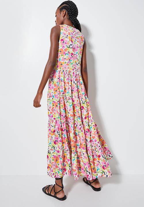 Superbalist - Placket detail tiered dress - multi