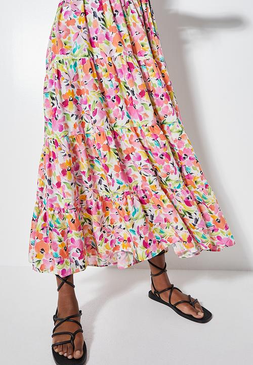 Superbalist - Placket detail tiered dress - multi
