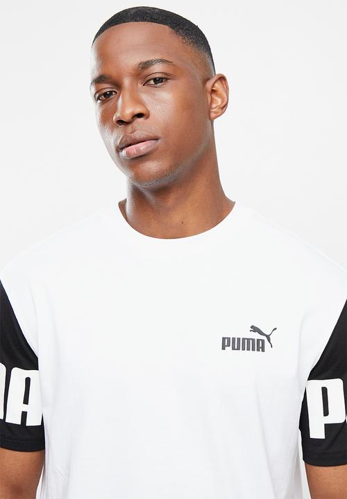 PUMA - Puma power colorblock tee - white