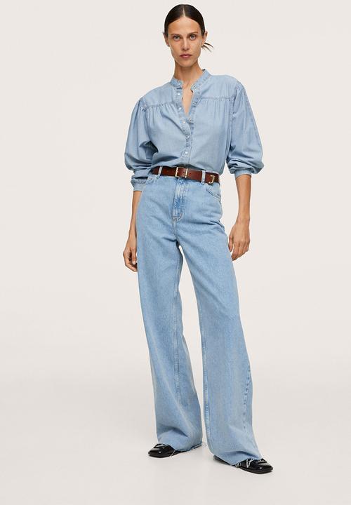 MANGO - Shirt vega - open blue