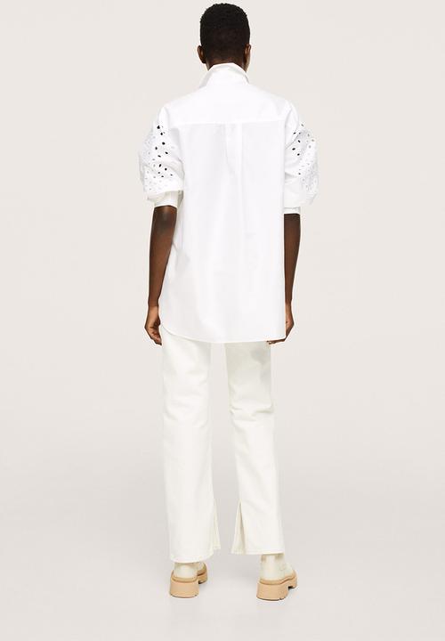 MANGO - Shirt trock - white