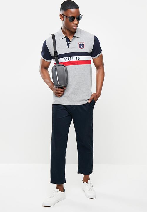 POLO - Martin rugby short sleeve golfer - grey melange