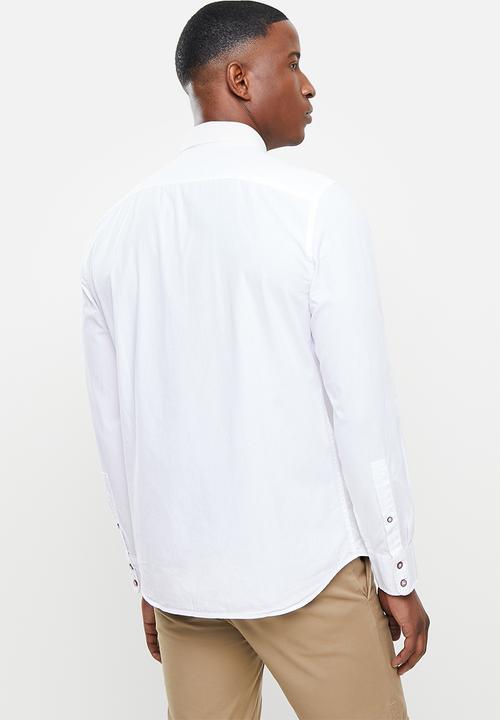 POLO - Jason long sleeve signature shirt - white