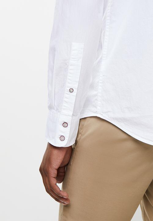 POLO - Jason long sleeve signature shirt - white