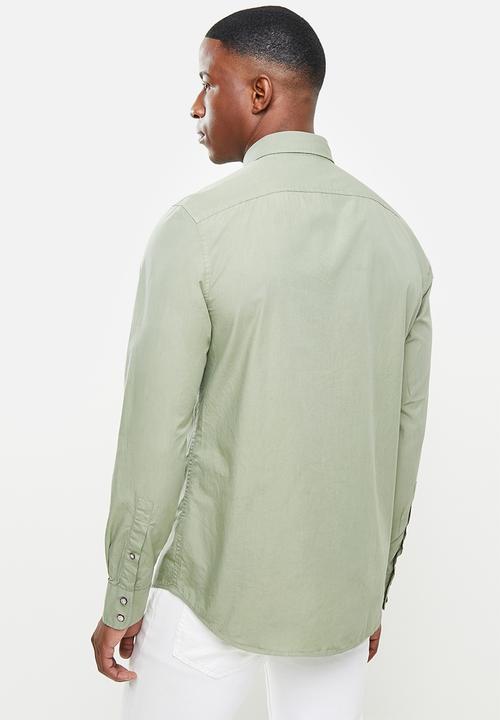 POLO - Jason long sleeve signature shirt - khaki