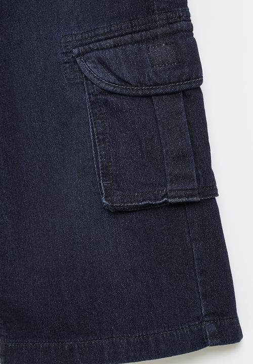 POLO - Boys pjc connor utility denim short - dark blue 