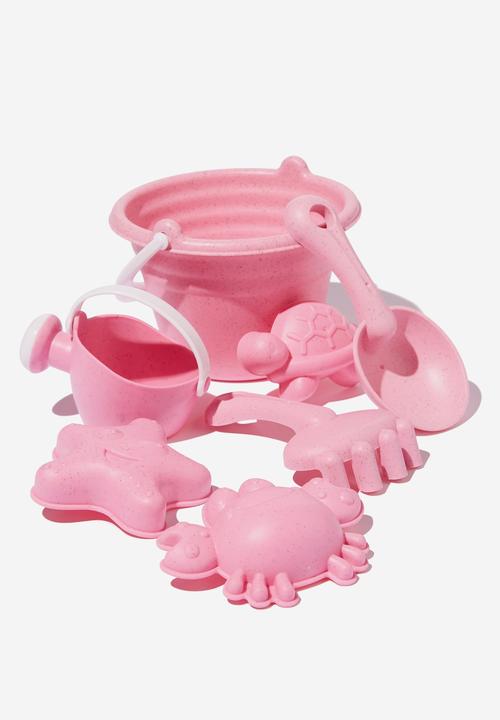 Cotton On - Wheat straw beach set - cali pink