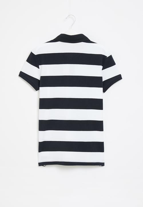 POLO - Boys robert striped golfer - navy