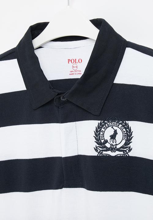 POLO - Boys robert striped golfer - navy