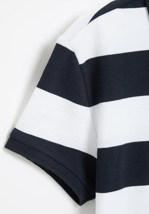 POLO - Boys robert striped golfer - navy