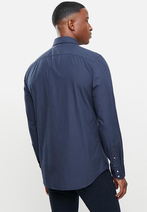POLO - Jason long sleeve signature shirt - navy