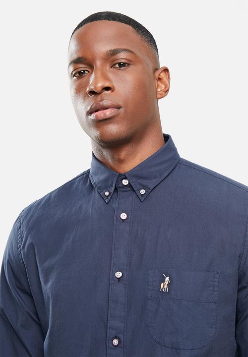 POLO - Jason long sleeve signature shirt - navy