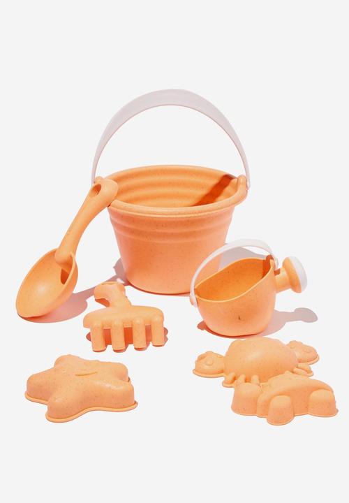 Cotton On - Wheat straw beach set - tropical orange