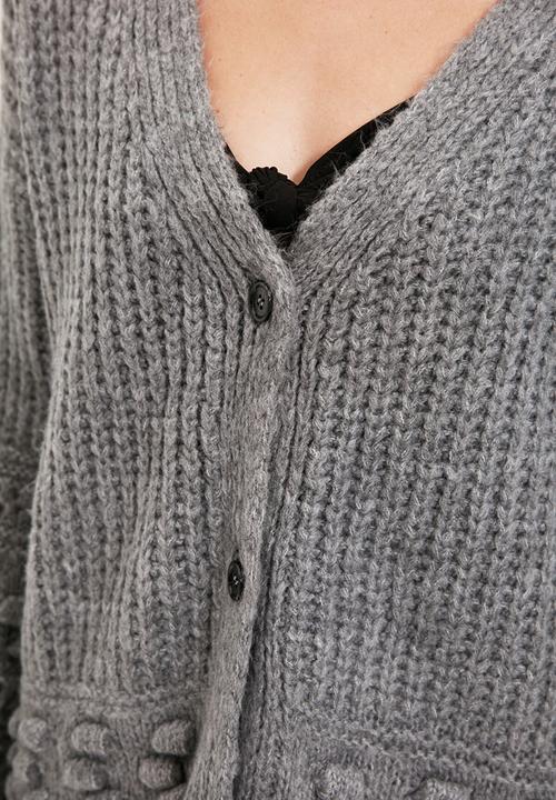 Trendyol - Knitted detail knit cardigan - grey
