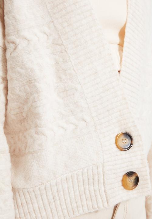 Trendyol - Knitted detail knit cardigan - ecru