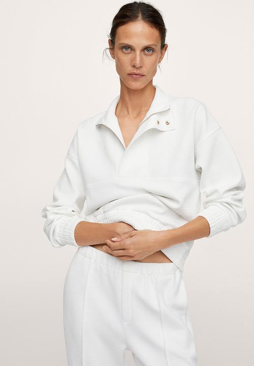MANGO - Trousers textura - off white 