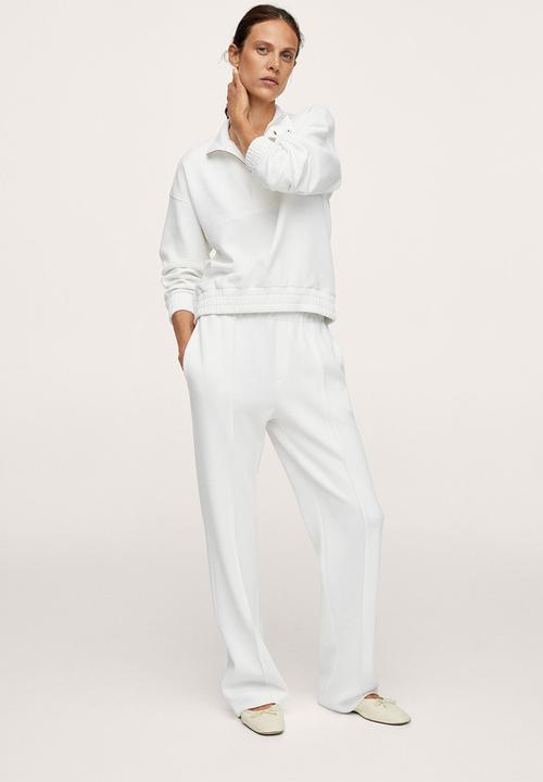 MANGO - Trousers textura - off white 