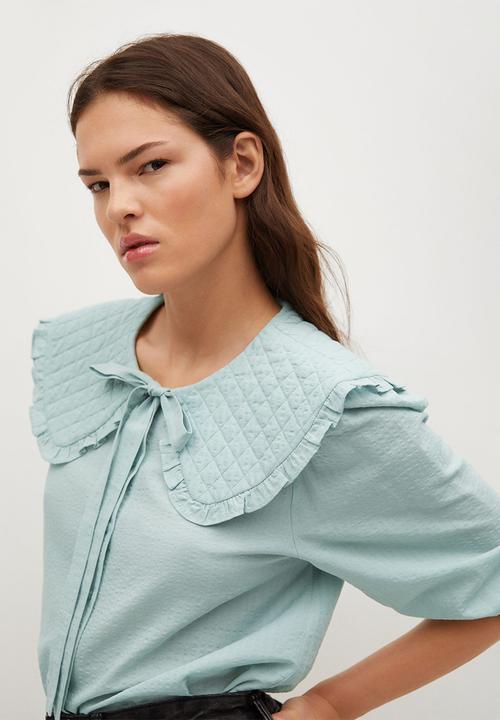 MANGO - Shirt honey - light pastel green