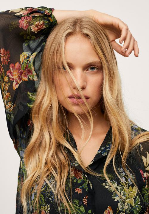 MANGO - Blouse stelle - black
