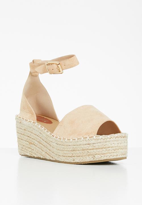 Jada - Ankle strap espadrille wedge heel - neutral